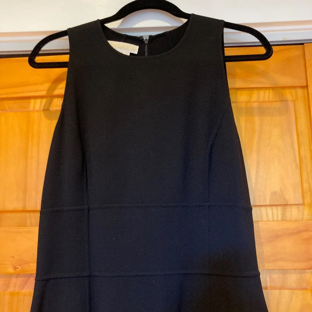 Michael Kors Italian Made Black Stretch Sleeveless Sheath Dress Size 12